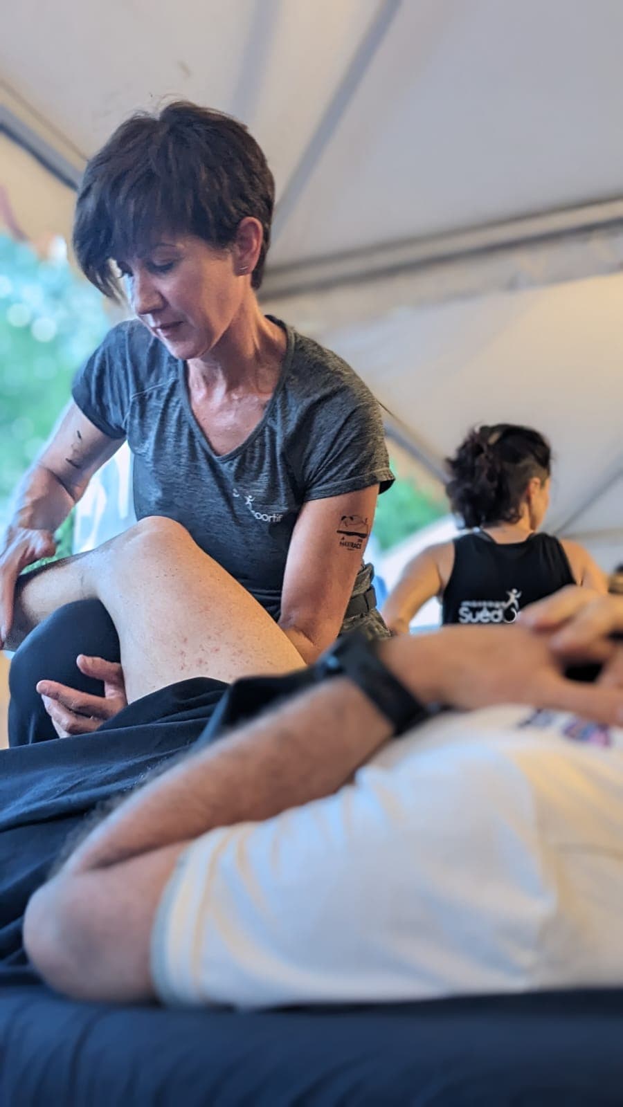 Sabine en séance de massage